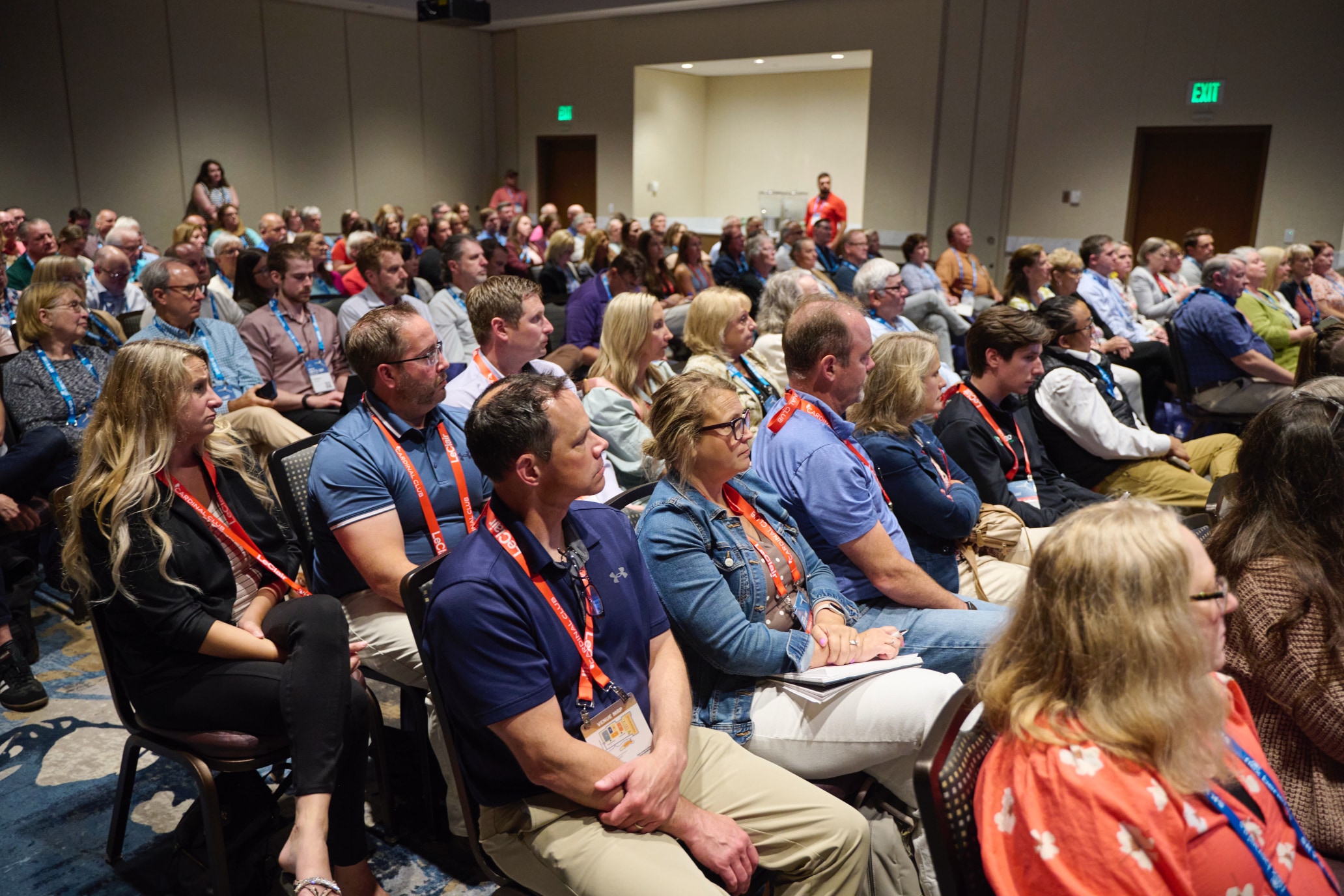 HAP 26 CE Sessions: Auditorium of people attending a continuing education session at LeClair's HAP event