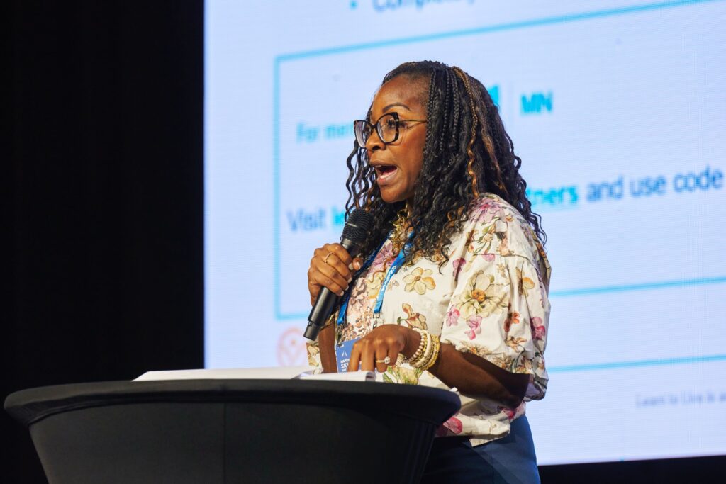HAP 26 Carrier and Vendor Power Sessions: image of women presenting to a packed audience